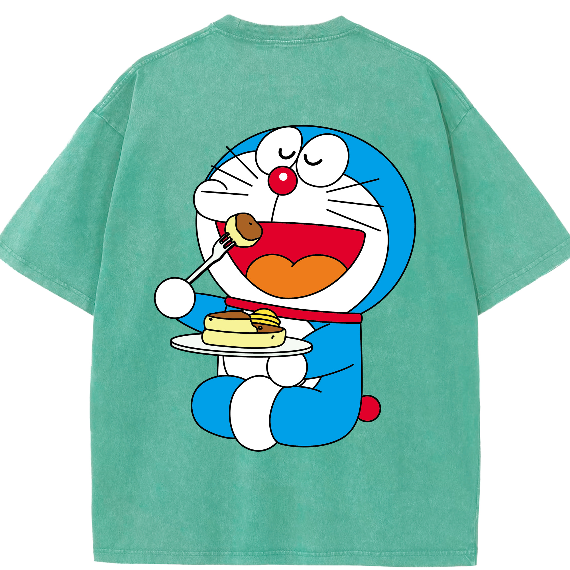（画像用） ドラえもん Doraemon 綿100% ヴィンテージ風 半袖Tシャツ（背面プリント）